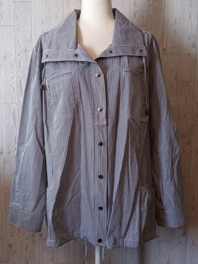 cj Banks Lightweight Black and White Check Women's Jacket Size 3X